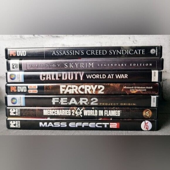 7 Mixed PC Games, Skyrim, Assassin's Creed, Call of Duty, Far cry, FEAR, +2 More - Picture 1 of 11